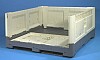 Foldable solid intermediate bulk container. Designed and manufactured specifically for the Euro standard (1200x800). Uniquely narrow. Comes with 2 skids