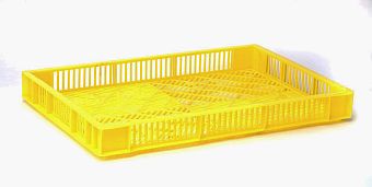 11L shallow vented plastic crate
