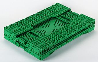 37L folding vented plastic crate