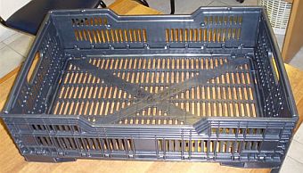 37L folding vented plastic crate