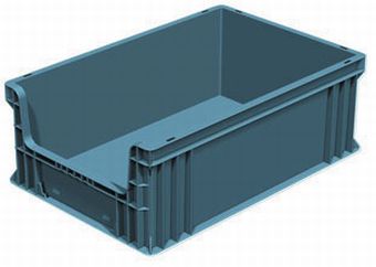 40L solid plastic crate (euro box / euro crate) with open front