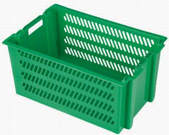 50L deep vented plastic crate