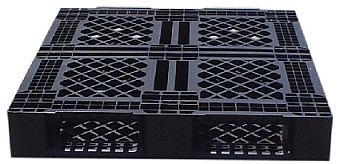 Lightweight full perimeter base plastic pallet for cost-effective storage and transport