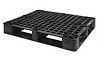 Industrial size plastic pallet with cruciform perimeter base