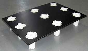 Super light-weight custom plastic pallet or tray, made specifically for your needs. Any size, any number of feet